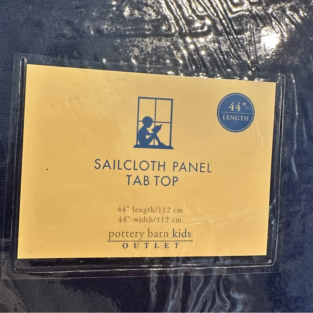 Pottery Barn Kids Outlet Sailcloth Panel Tab Top Curtain 44” Pair of 2 NWT